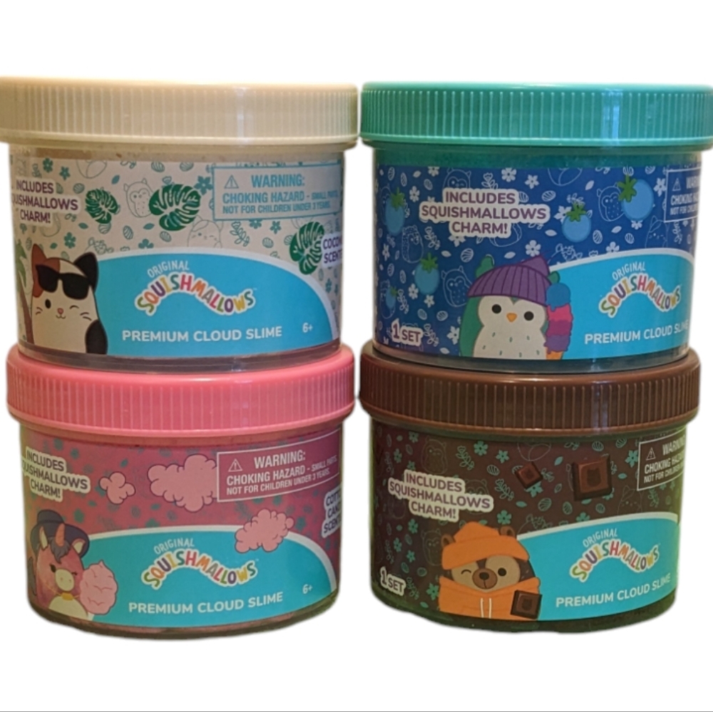 Original Squishmallows Scented Premium Cloud Slime Set of 4 NWT